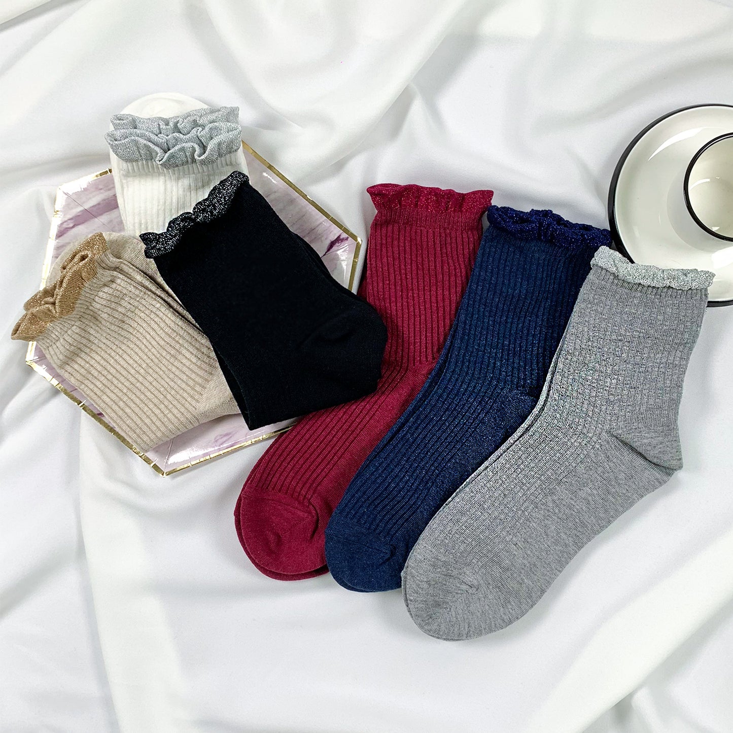 Women's Crew Lurex Ankle Socks