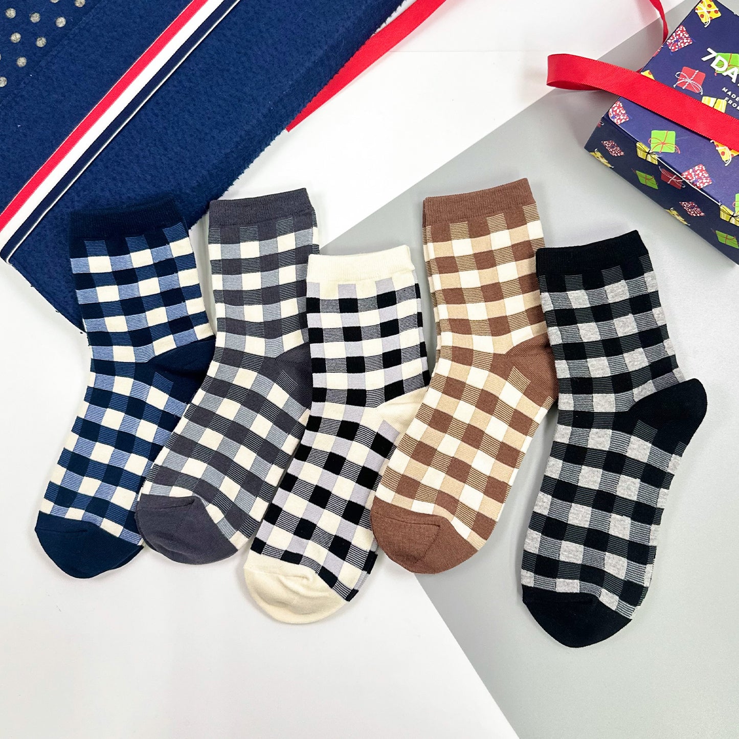 Women's Crew Unique Check Socks