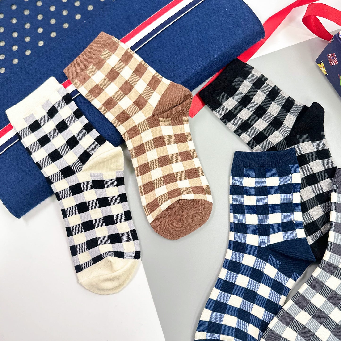 Women's Crew Unique Check Socks
