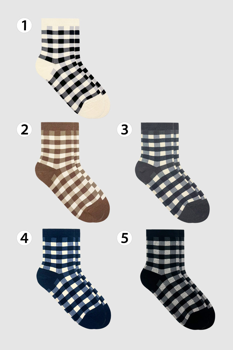 Women's Crew Unique Check Socks