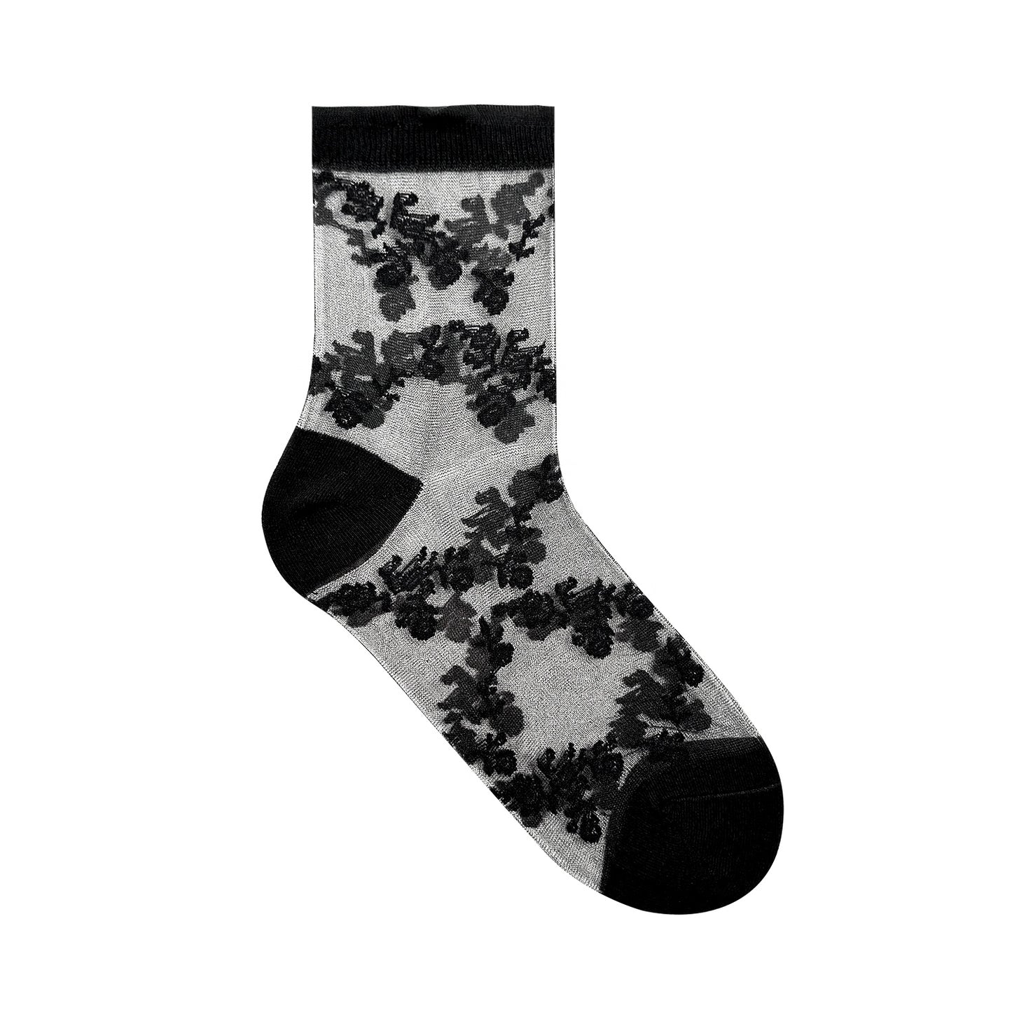 Women's Crew See-Through Fleur Socks