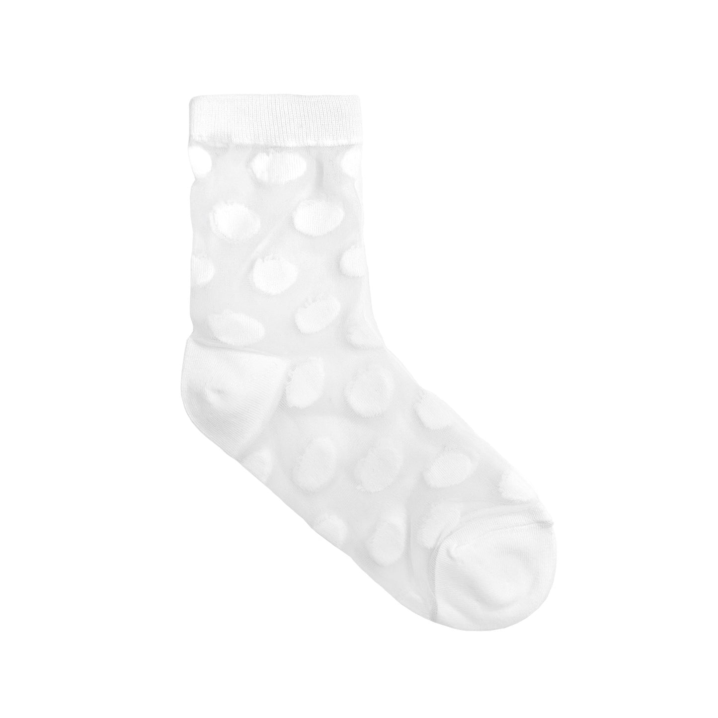 Women's Crew See-Through Basic Dot Socks