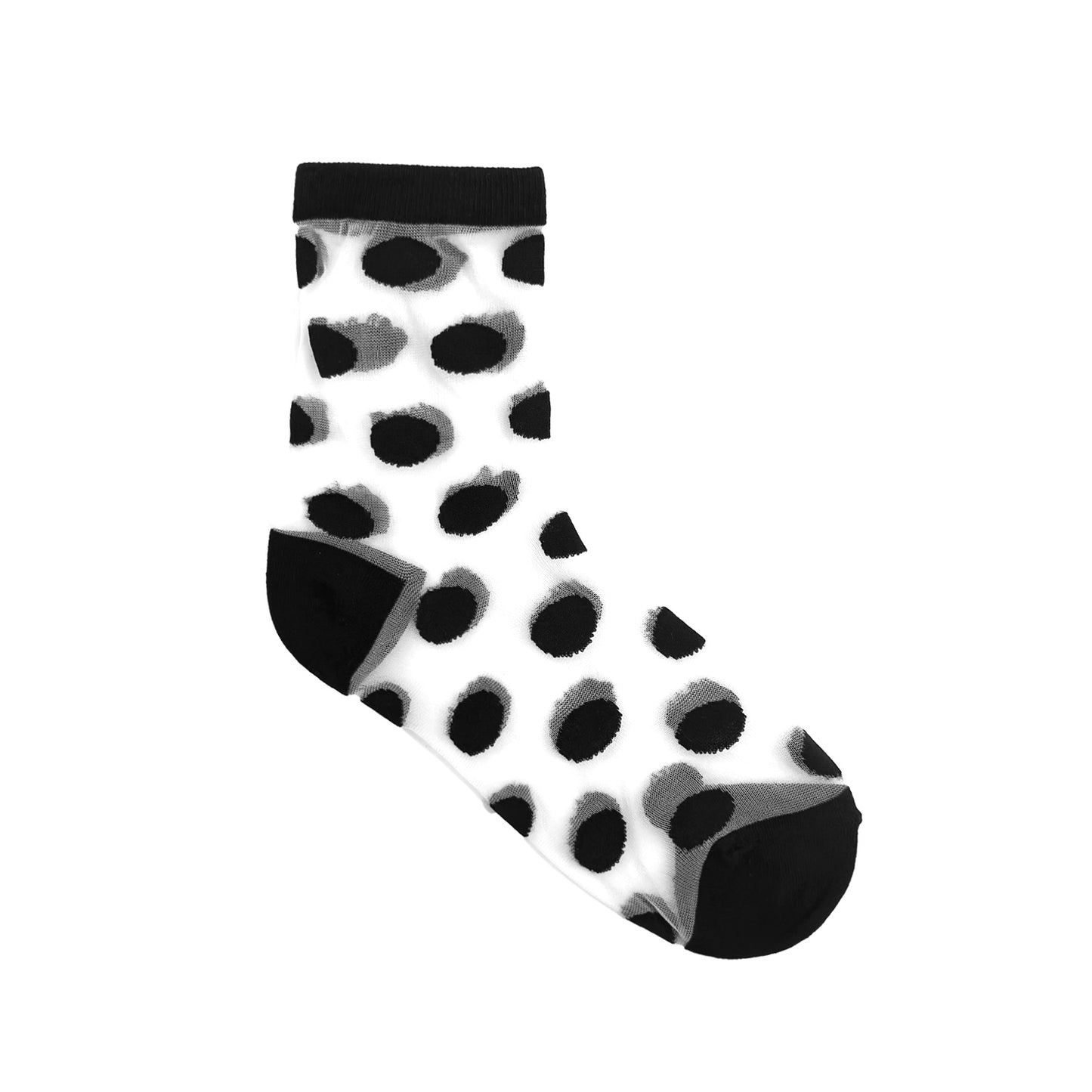 Women's Crew See-Through Basic Dot Socks