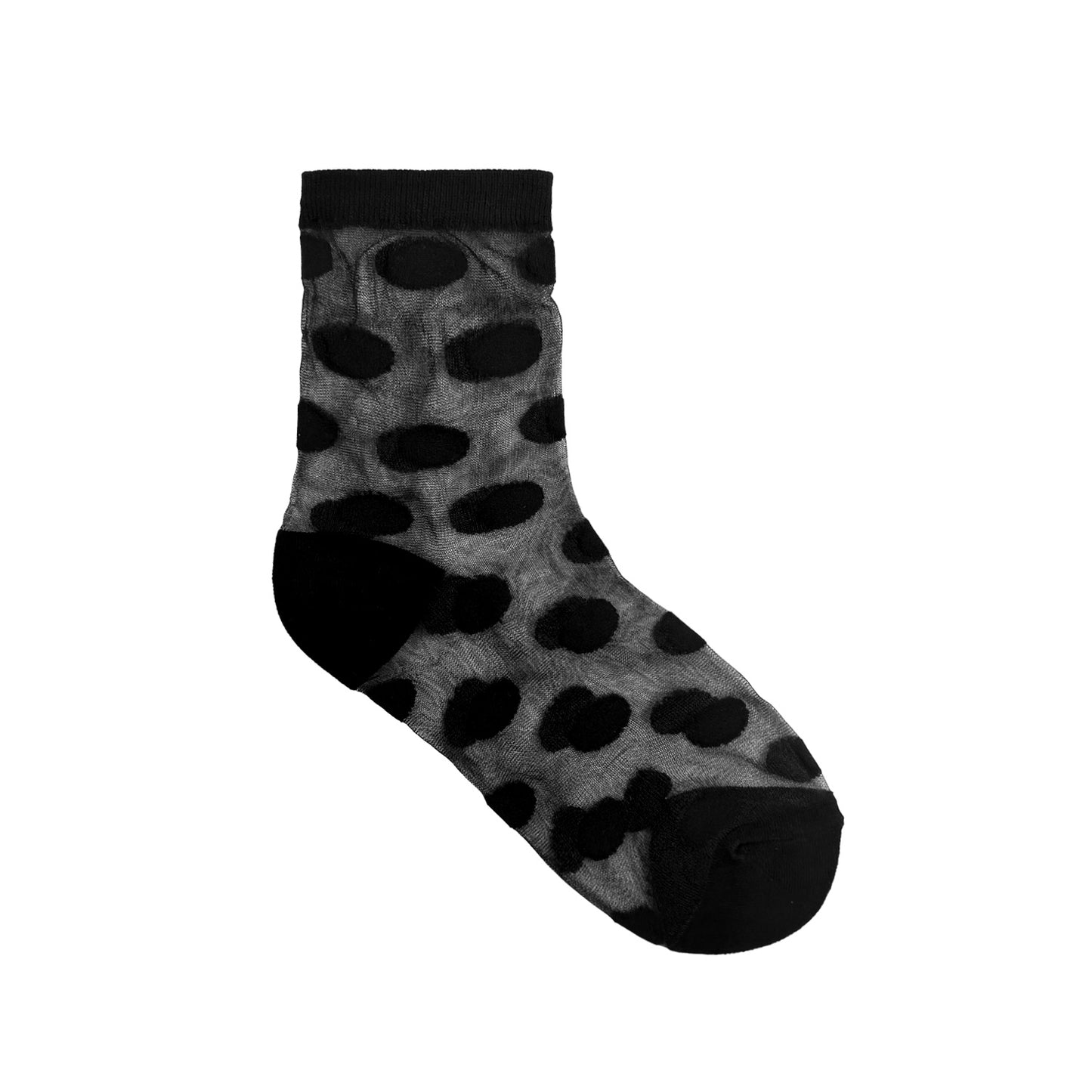 Women's Crew See-Through Basic Dot Socks
