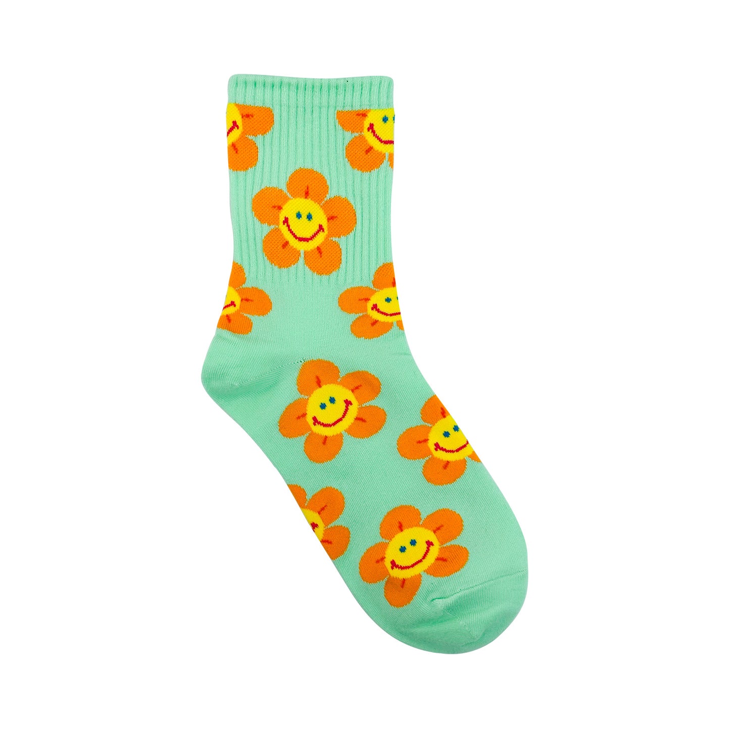 Women's Crew Smile Flower Socks