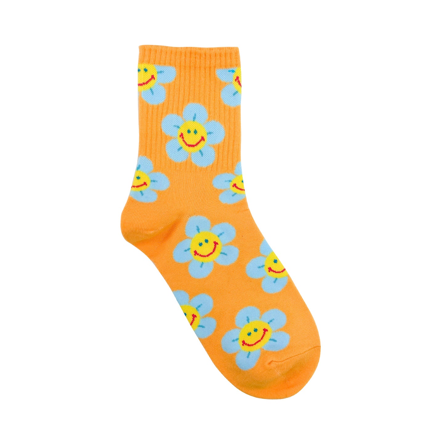 Women's Crew Smile Flower Socks