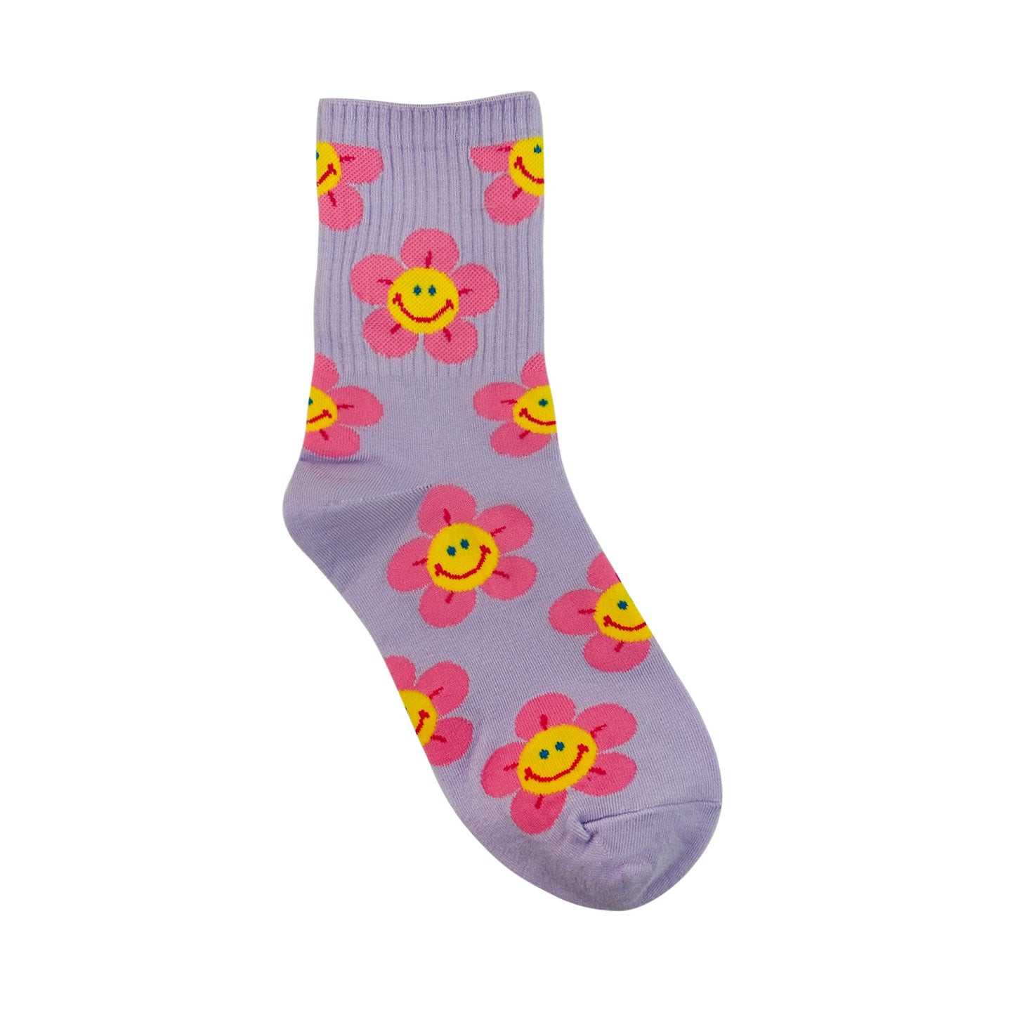 Women's Crew Smile Flower Socks