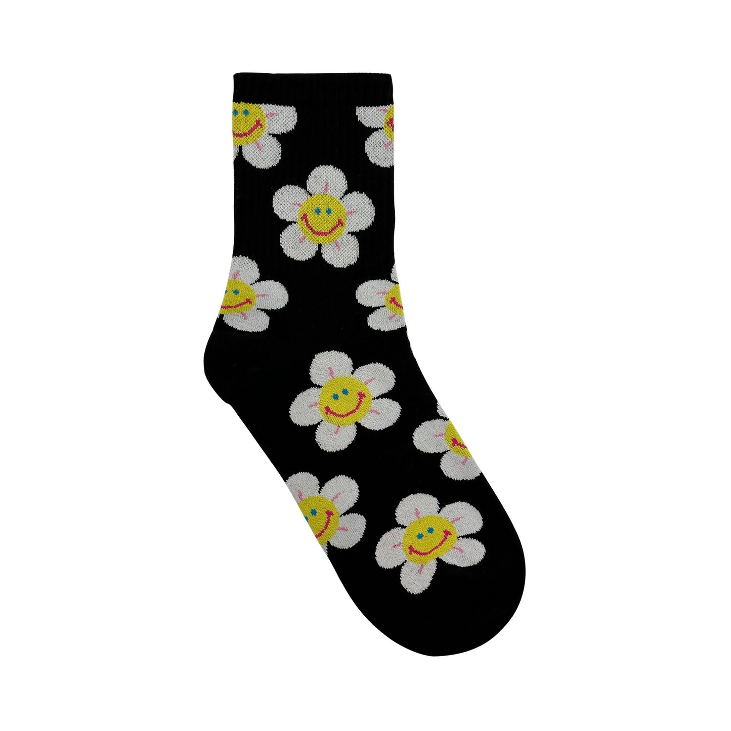 Women's Crew Smile Flower Socks