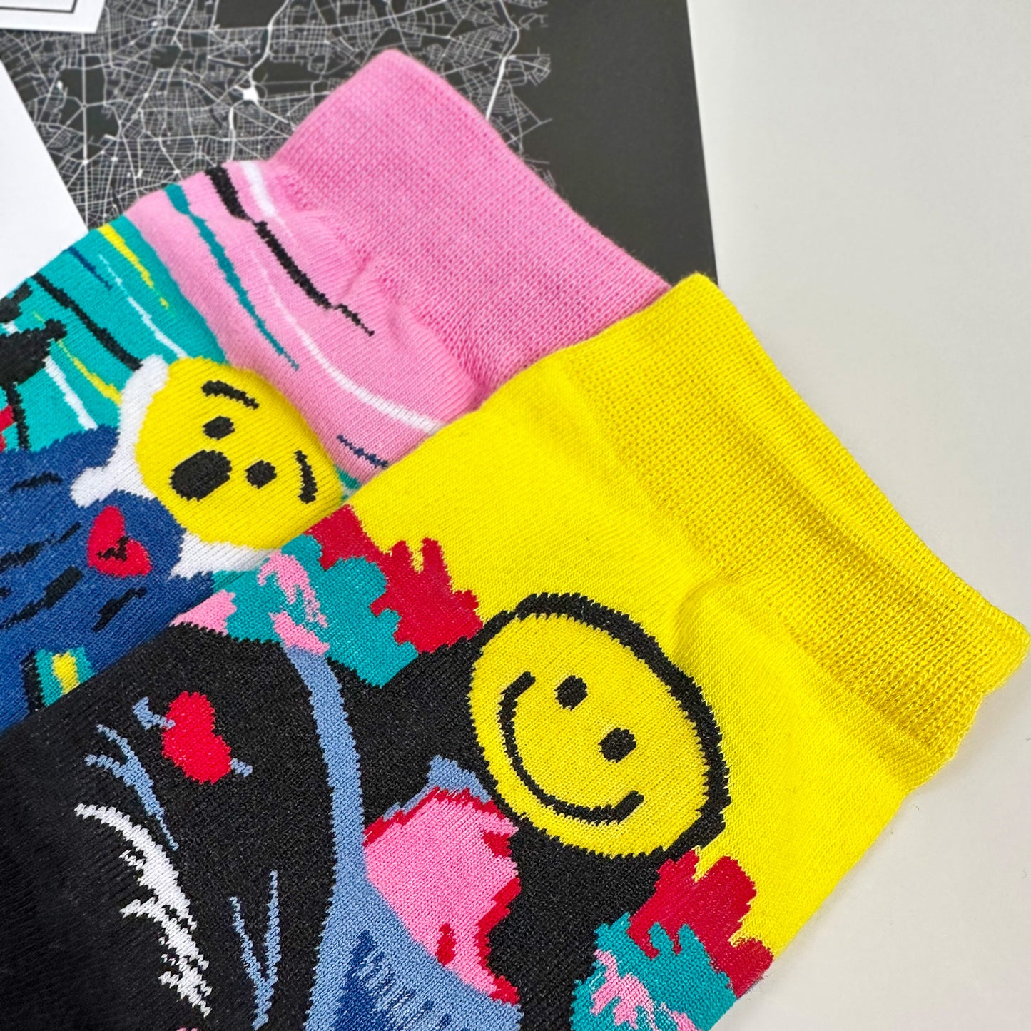 Women's Crew Smile Famous Painting Socks