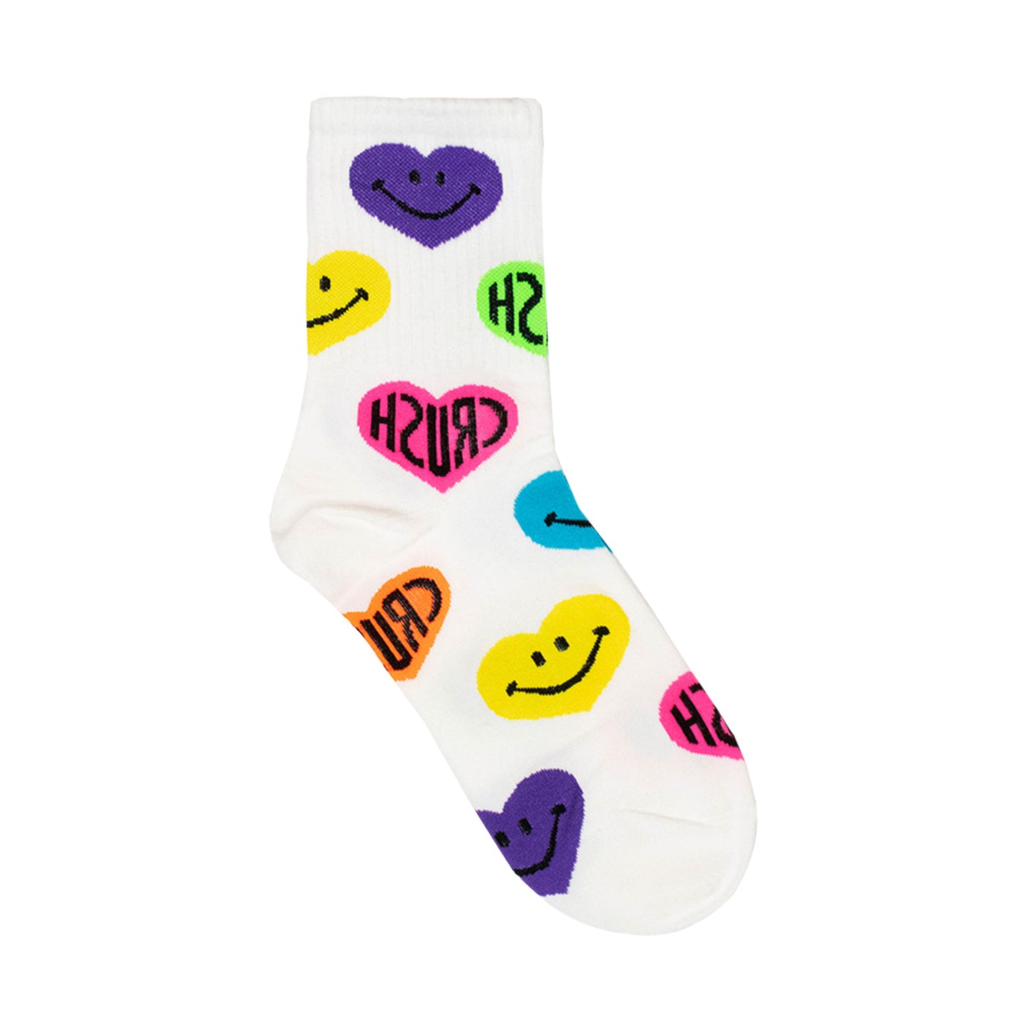 Women's Crew Neon Crush Smile Pattern Socks