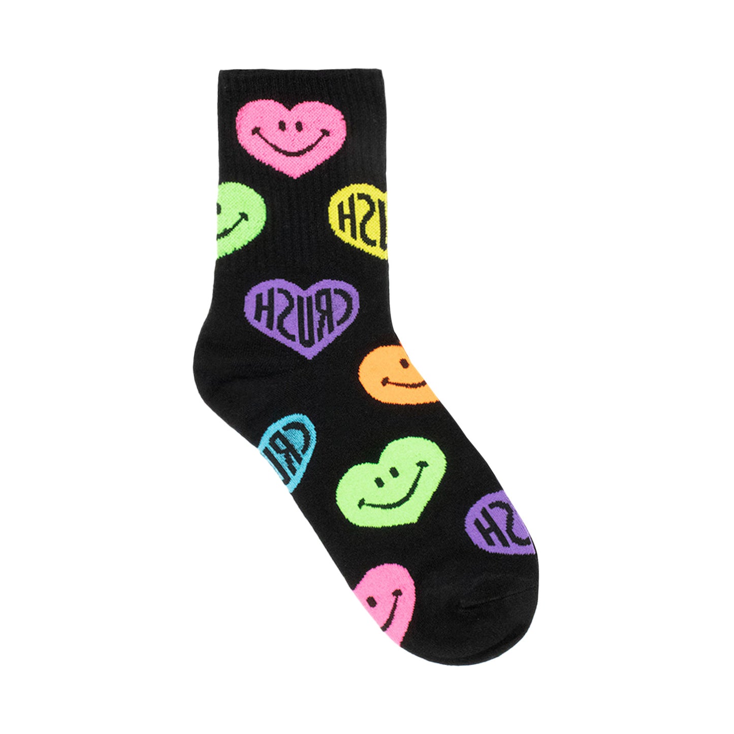 Women's Crew Neon Crush Smile Pattern Socks