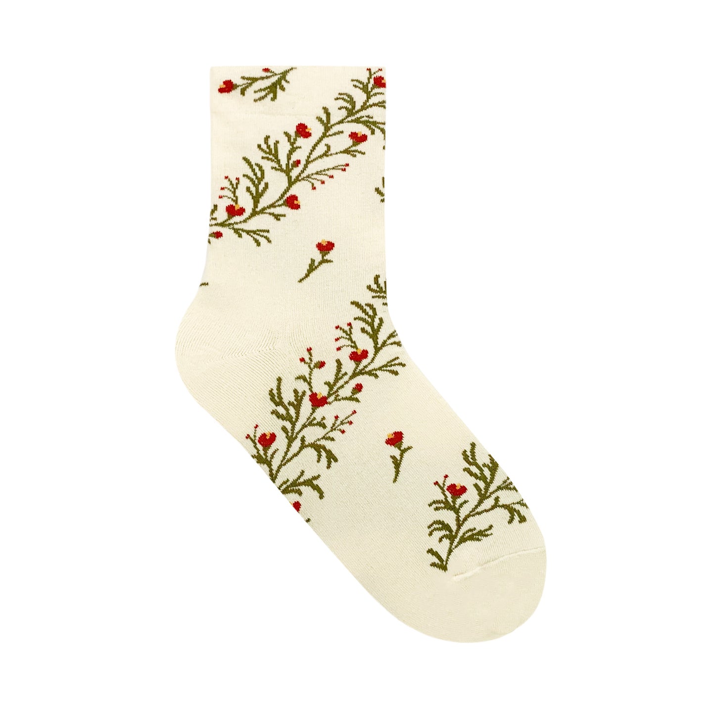 Women's Crew Twist Flower Socks