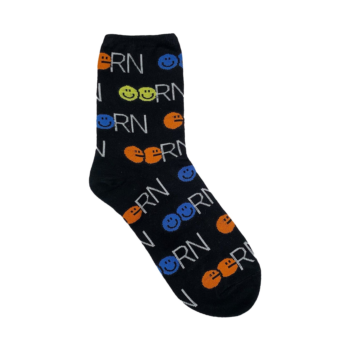 Women's Crew Smile GGRN Pattern Socks