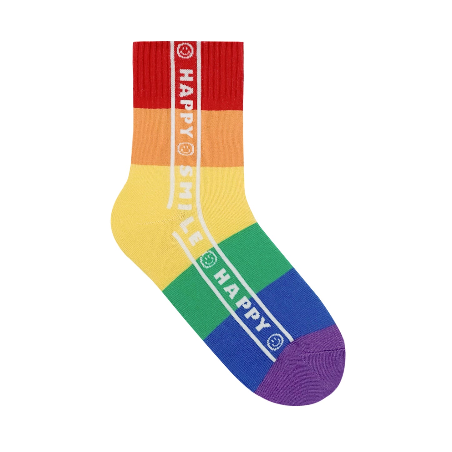 Women's Crew Rainbow Happy Smile Socks