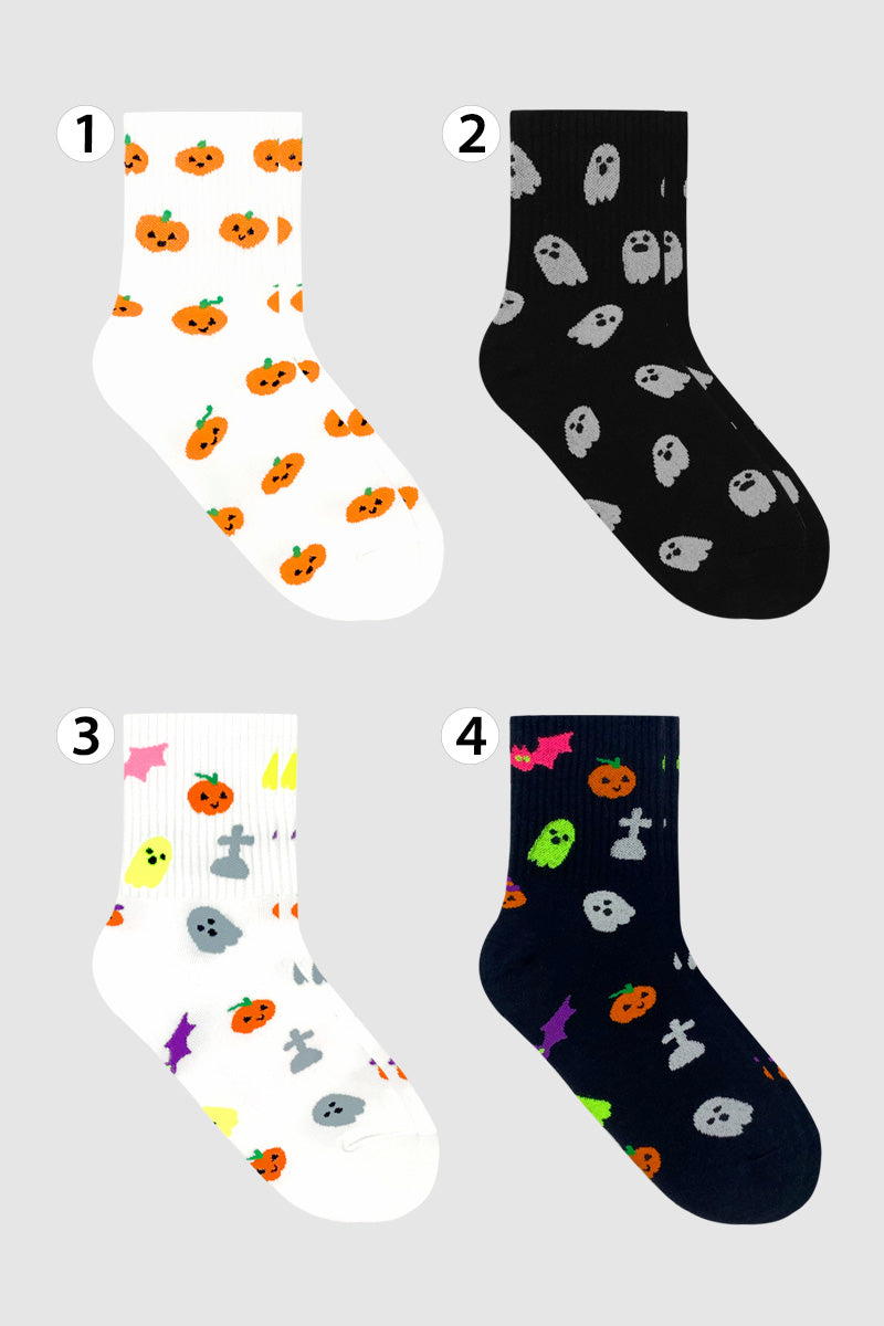 Women's Crew Halloween Emoticon Socks