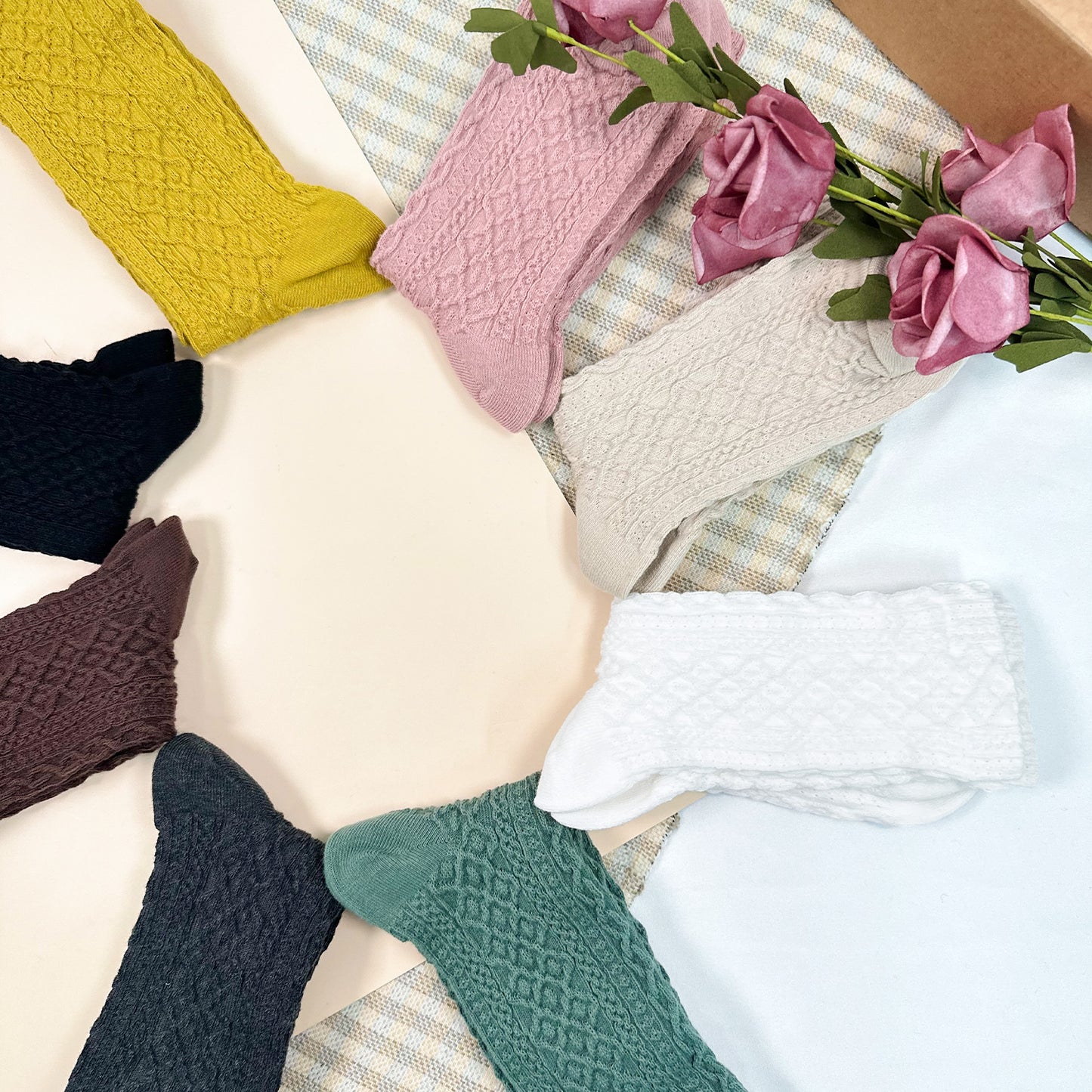 Women's Crew Waffle Twist Socks