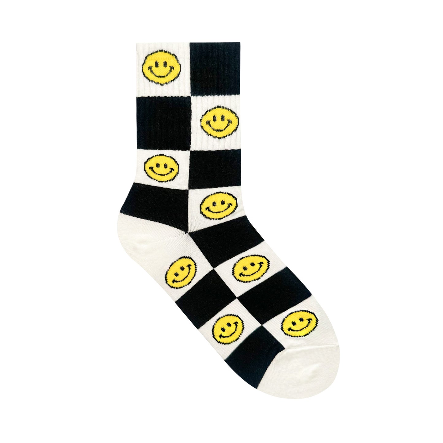 Women's Crew Socks - Smile Checkerboard