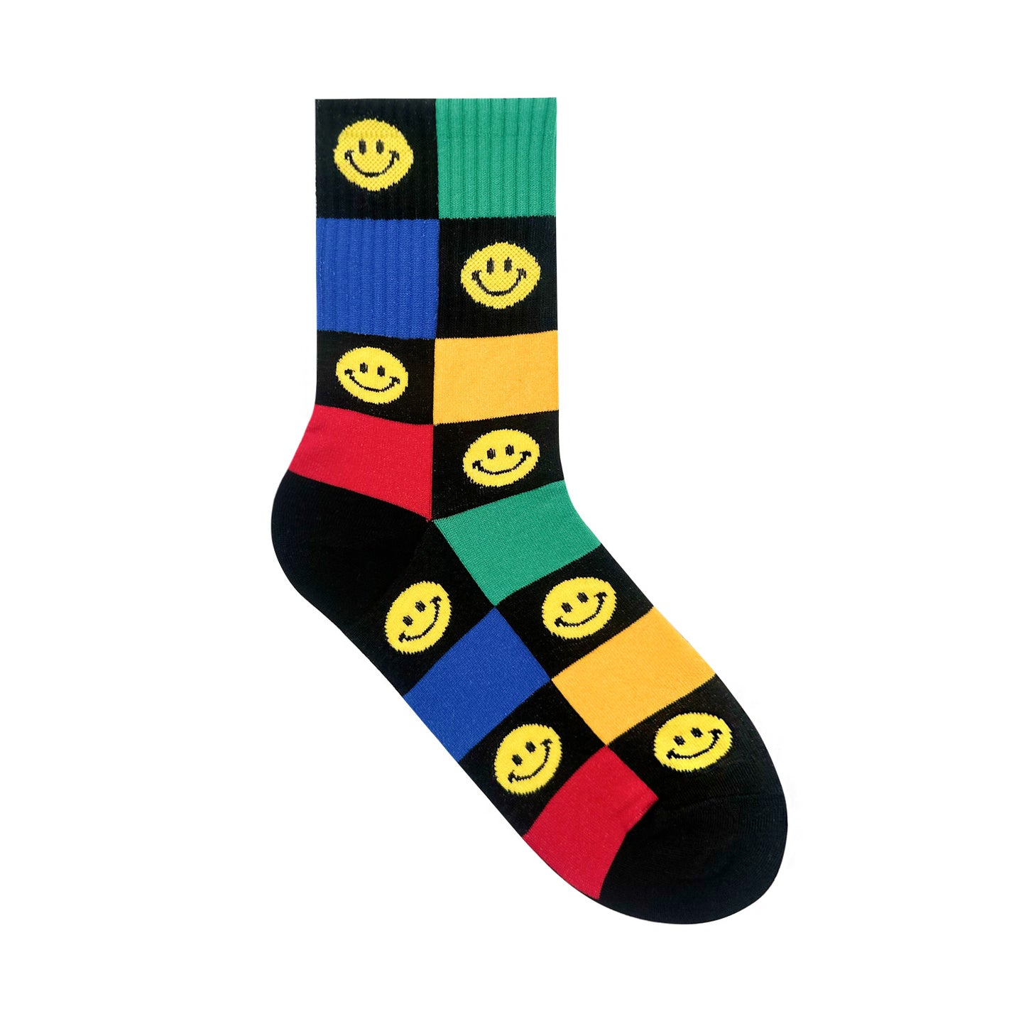 Women's Crew Socks - Smile Checkerboard