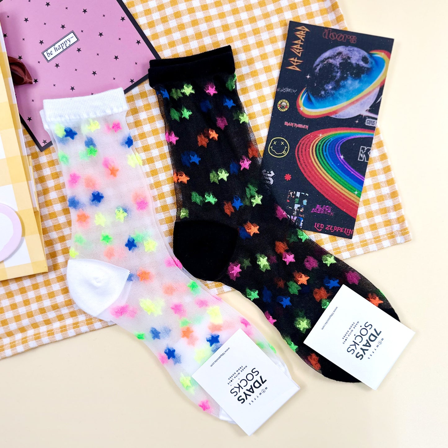 Women's Crew See-Through Star Socks