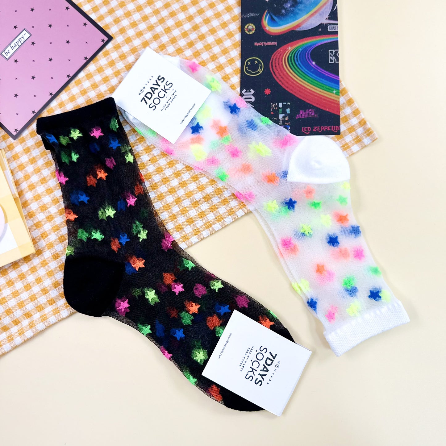 Women's Crew See-Through Star Socks