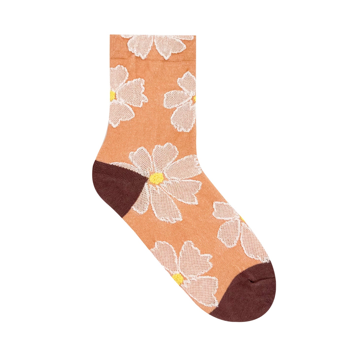 Women's Crew Daisy Embroidery Flower Socks