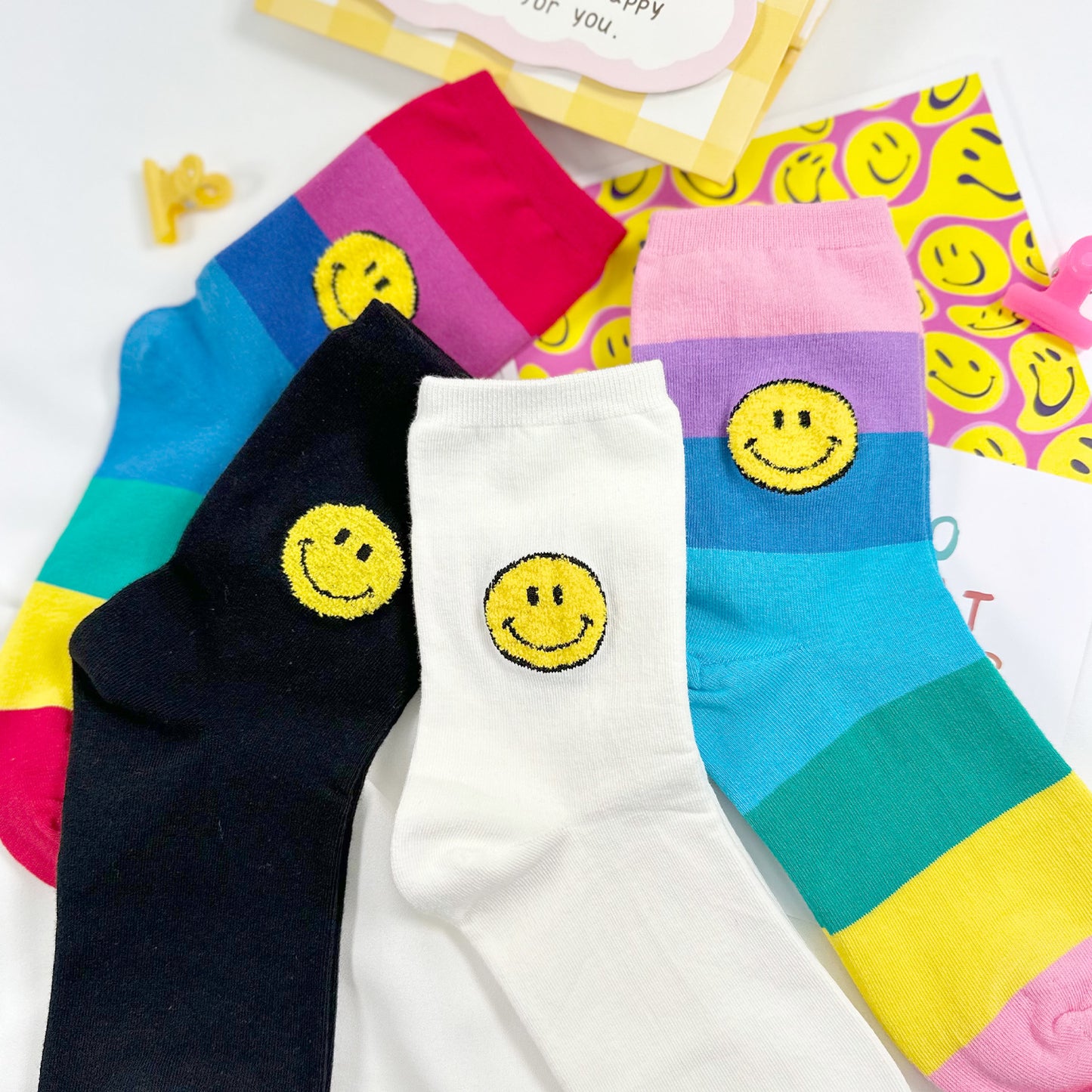 Women's Crew Colorful Smile Socks