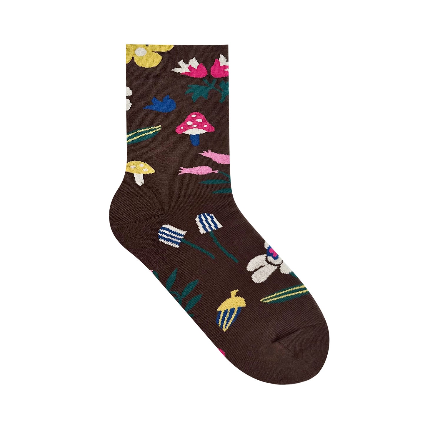 Women's Crew Mushroom Fleur Flower Socks