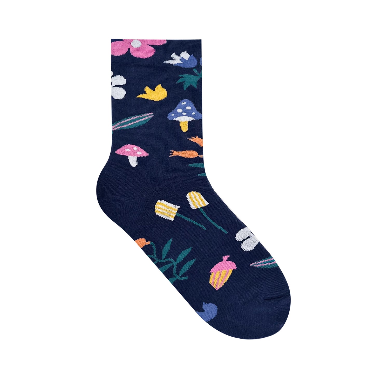 Women's Crew Mushroom Fleur Flower Socks