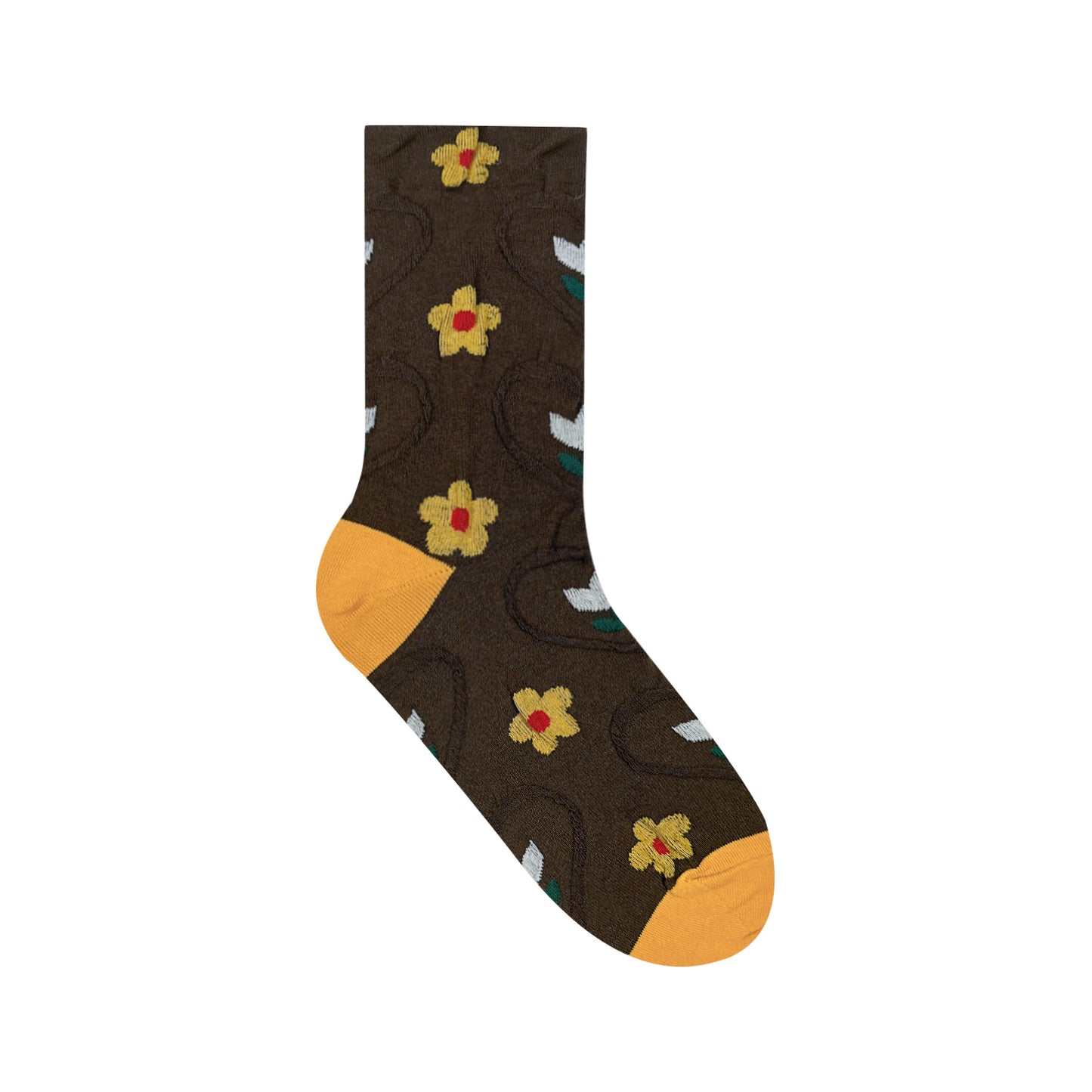 Women's Crew Heart Flower Deco Socks