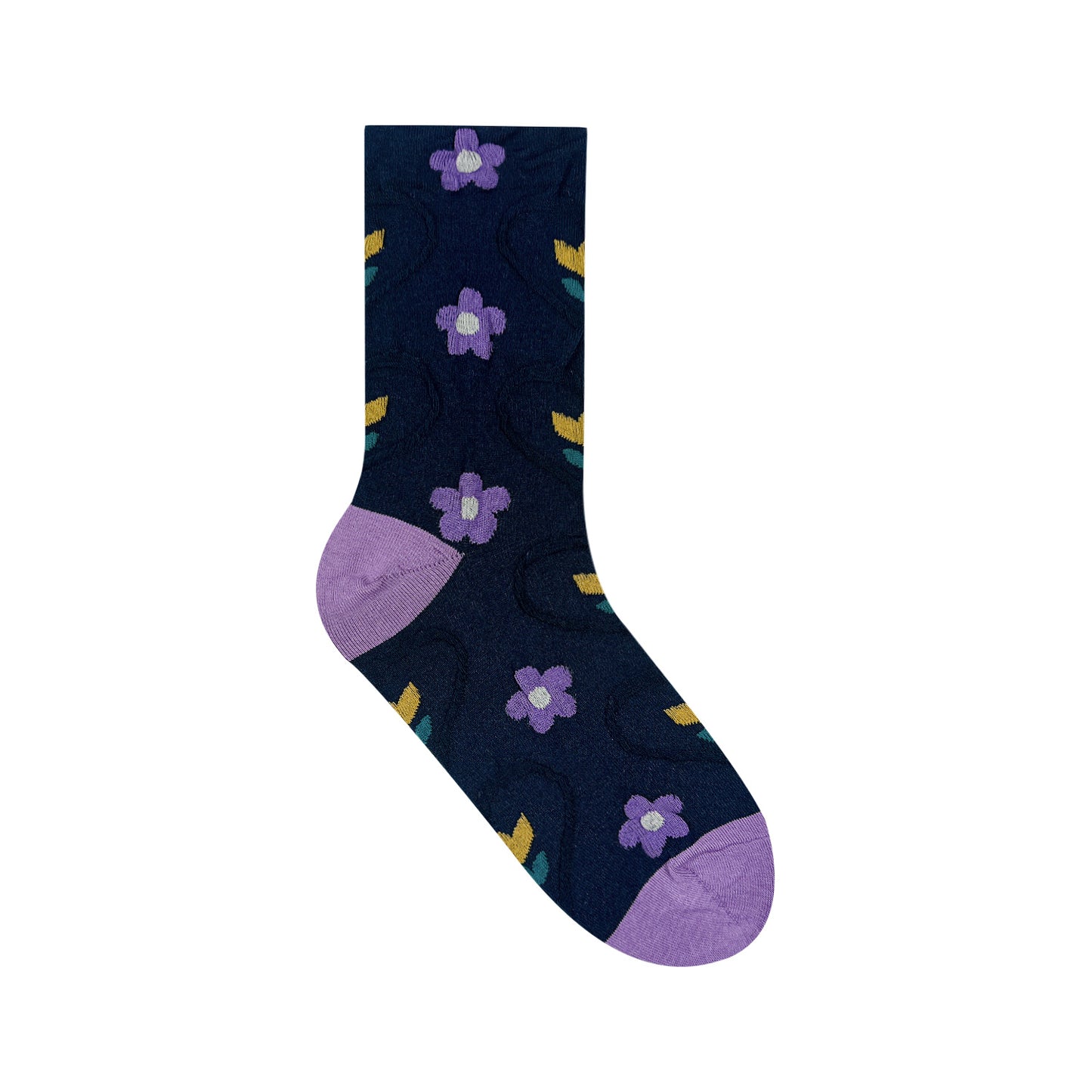 Women's Crew Heart Flower Deco Socks