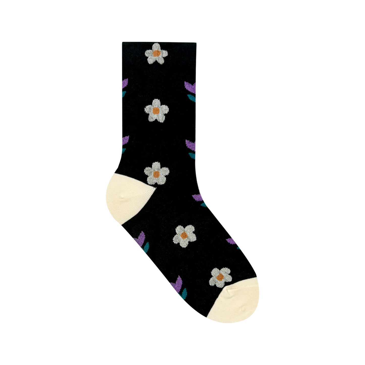 Women's Crew Heart Flower Deco Socks