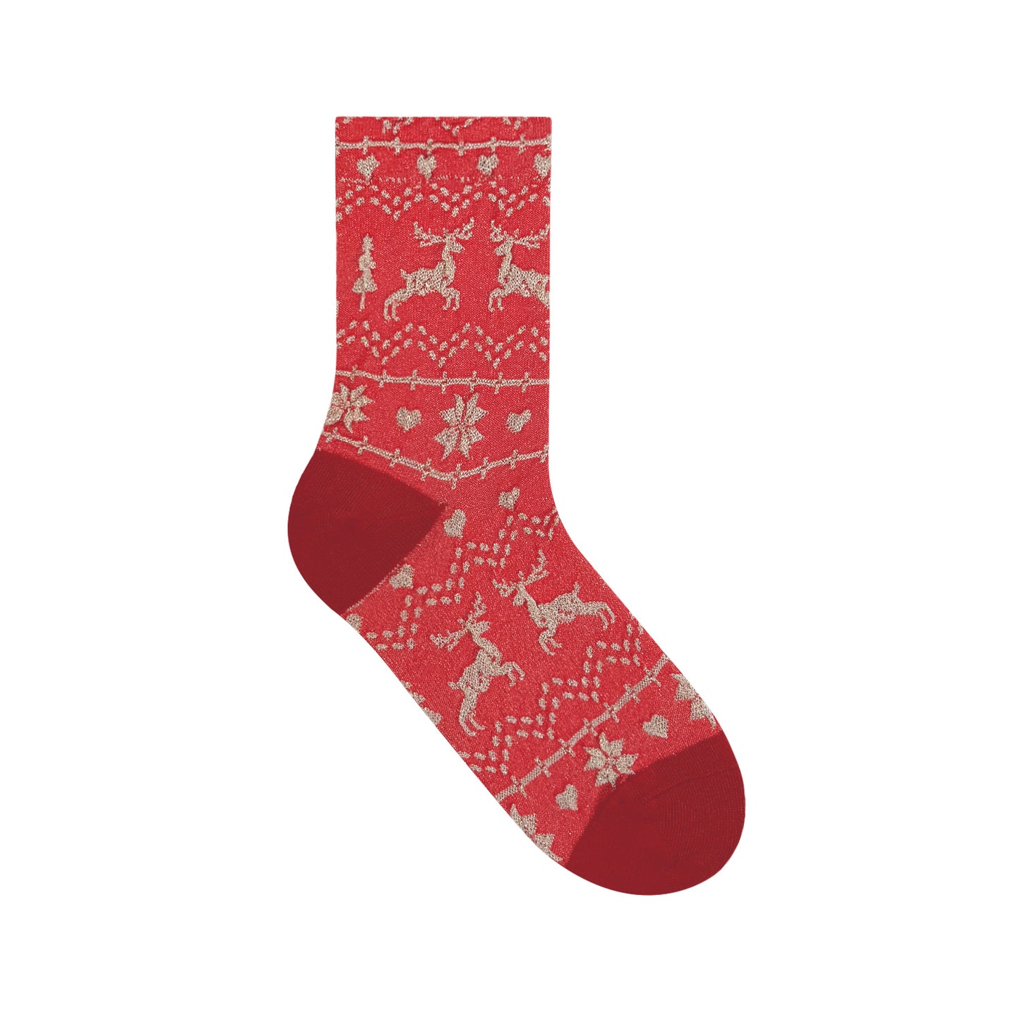 Women's Crew Winter Nordic Textured Snowy Deer Socks
