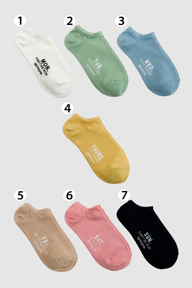 Women's Ankle Weekly Socks