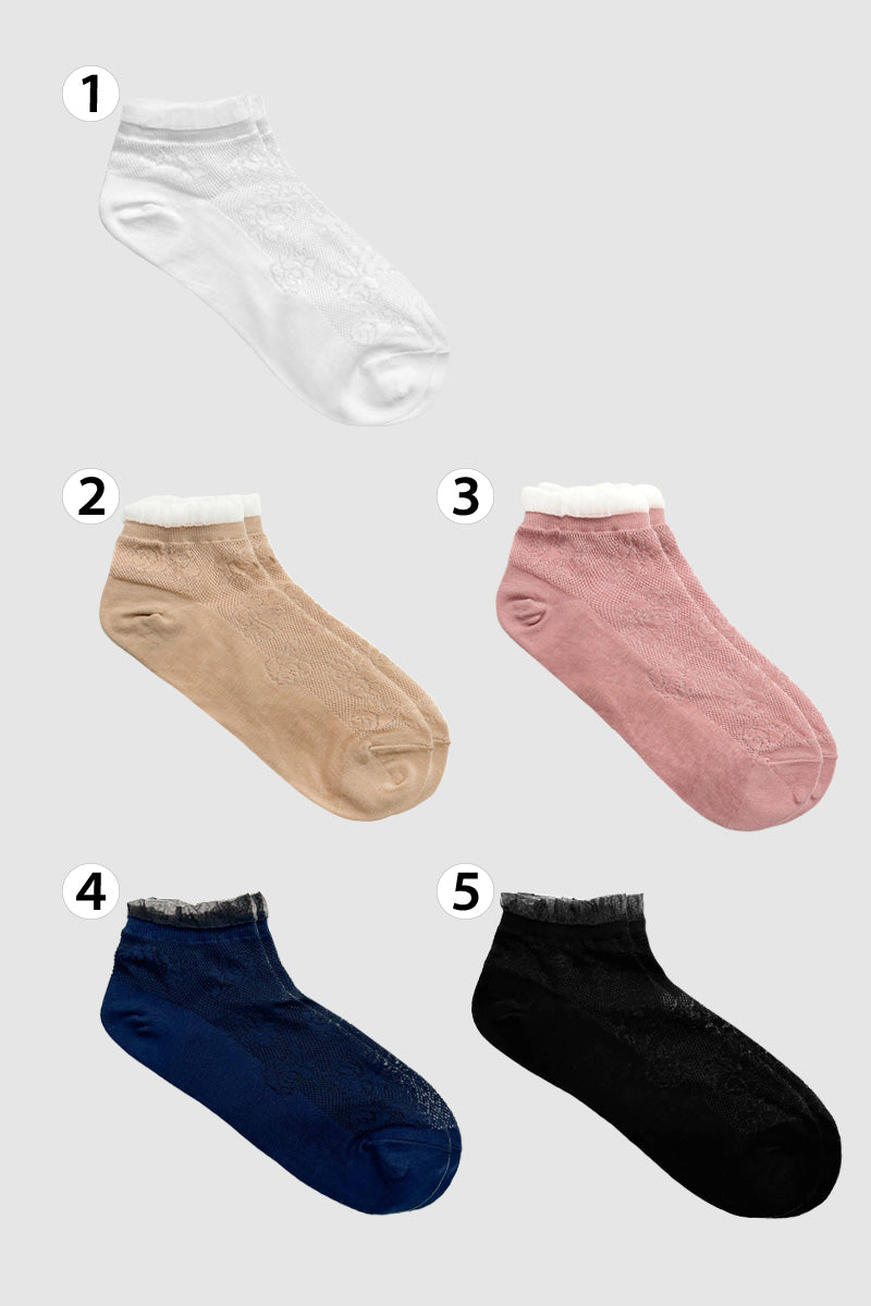Women's Ankle See-Through Rose Socks