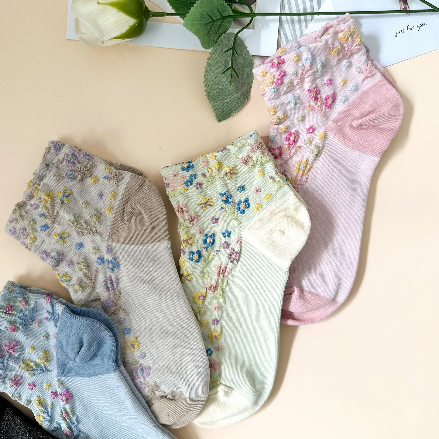 Women's Ankle Harga Garden Flower Socks