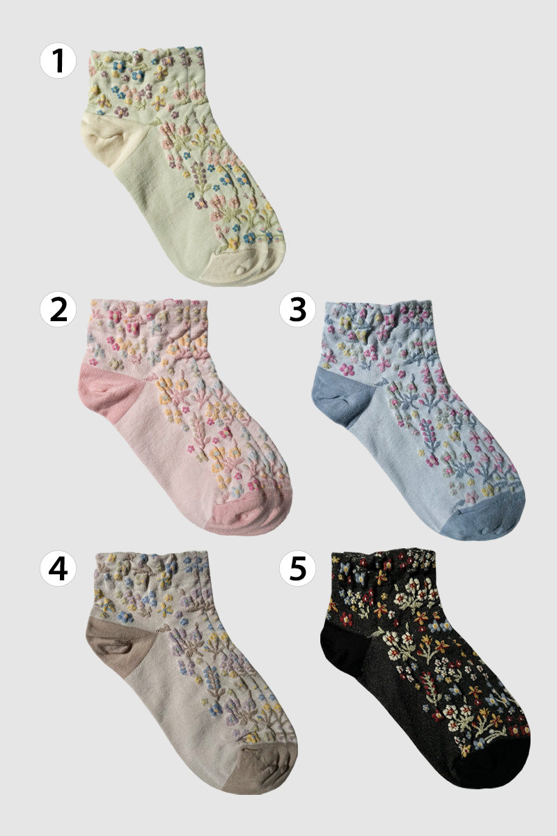 Women's Ankle Harga Garden Flower Socks