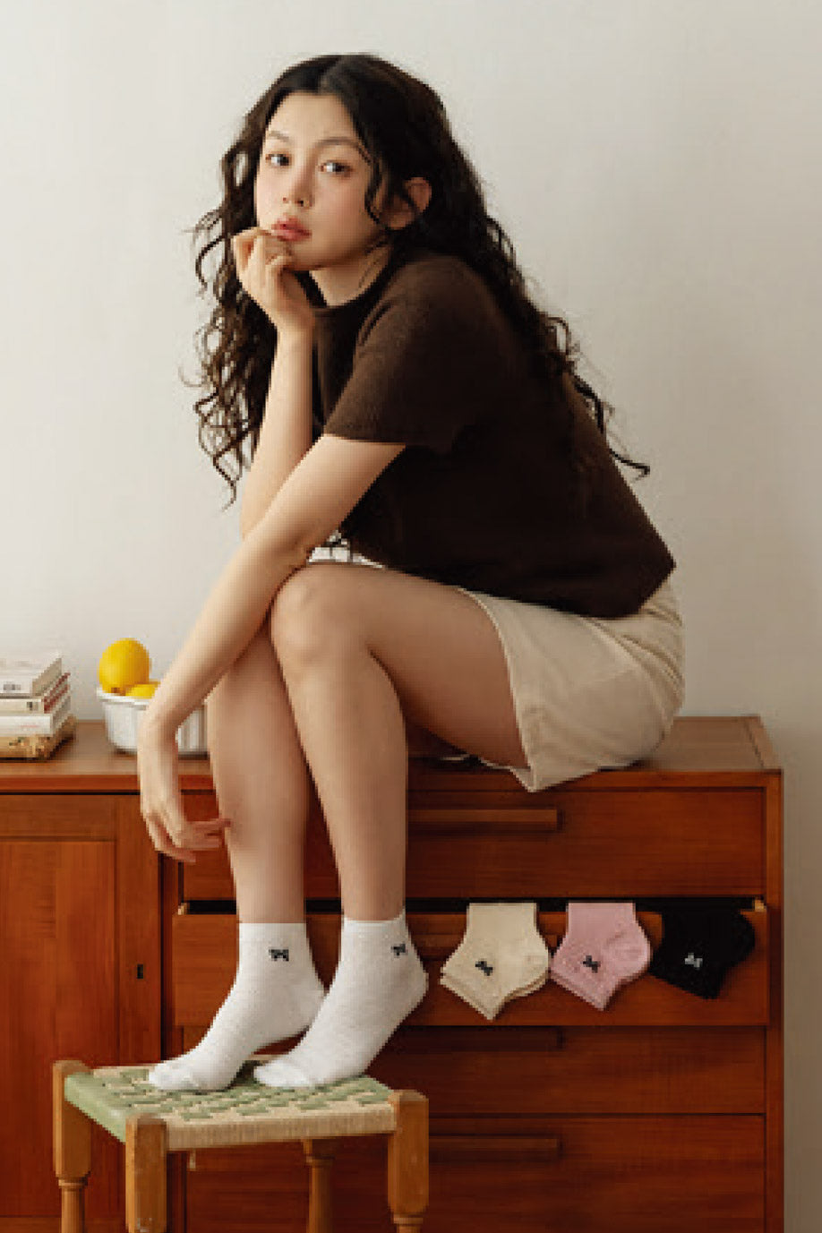 Women' Waffle Ribbon Sneakers Socks