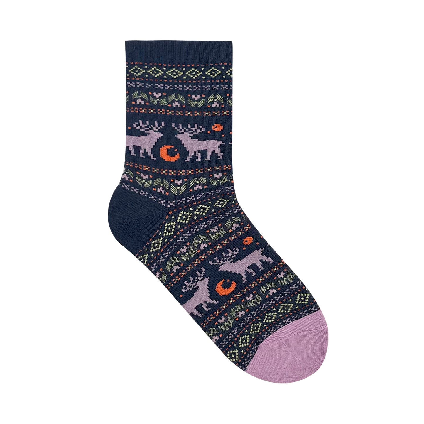 Women's Crew Winter Night Deer Socks