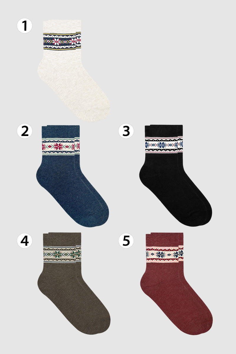 Women's Crew Winter Snowflake Socks