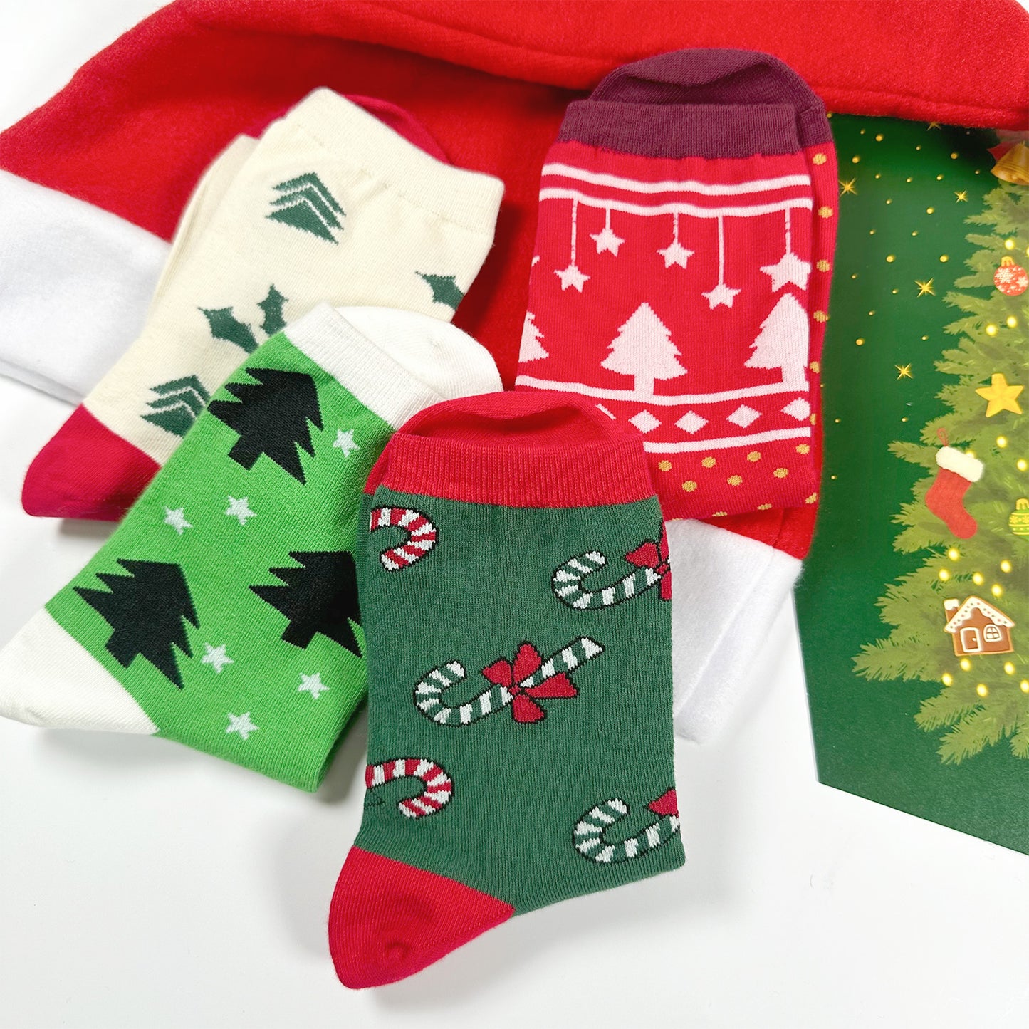 Women's Crew Christmas Tree Farm Socks
