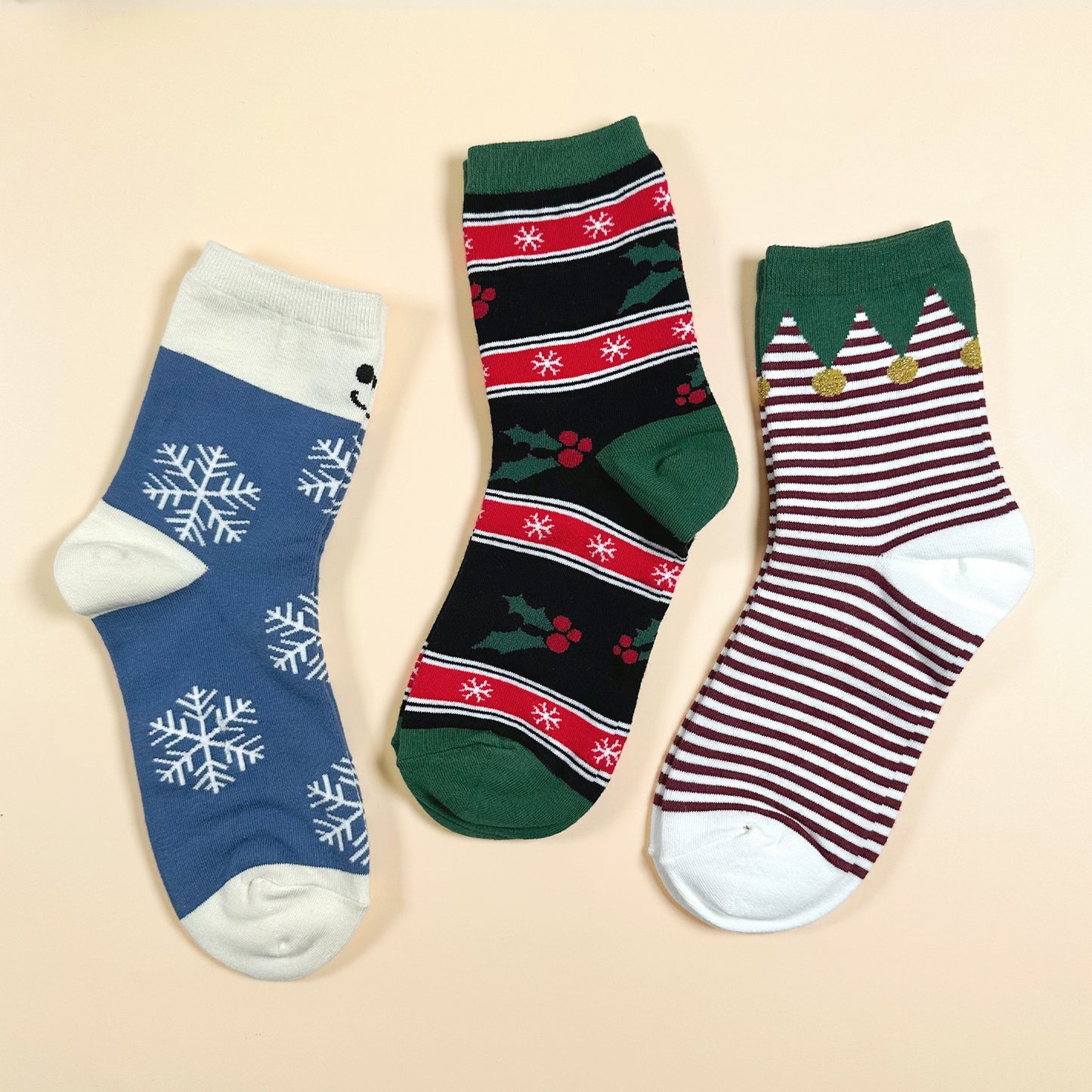 Women's Crew Happy Winter Elf Socks