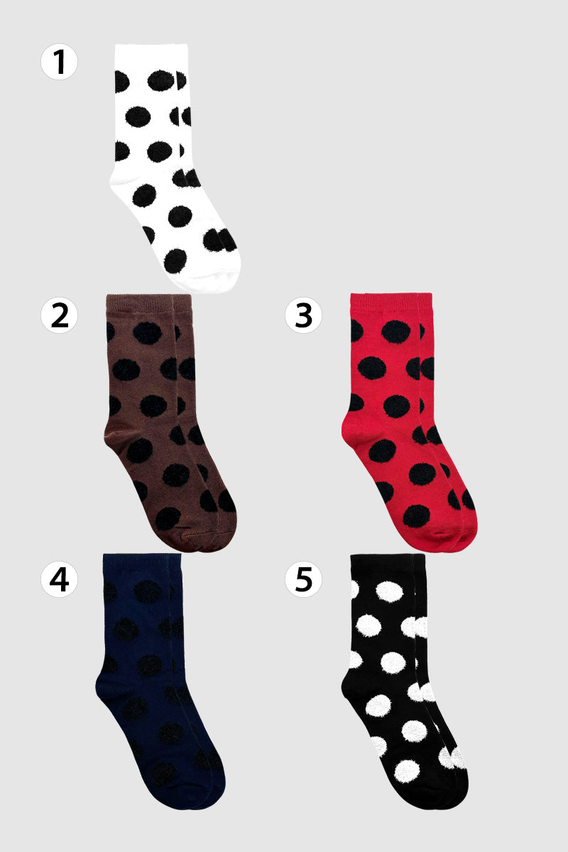 Women's Crew Winter Fuzzy Dot Socks