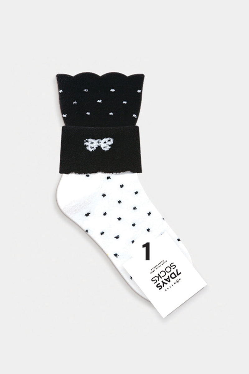 Women's Crew Winter Ribbon Cover Tactel Socks