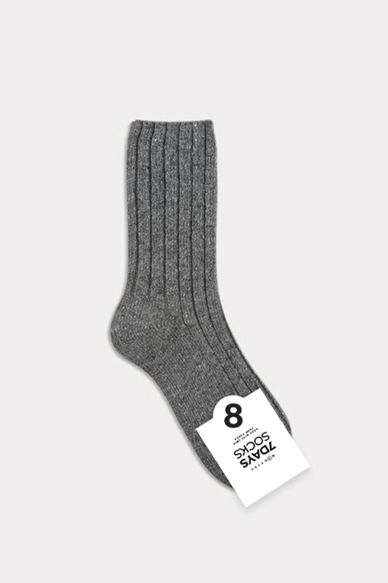 Women's Crew Winter Angora Wool Rib Socks