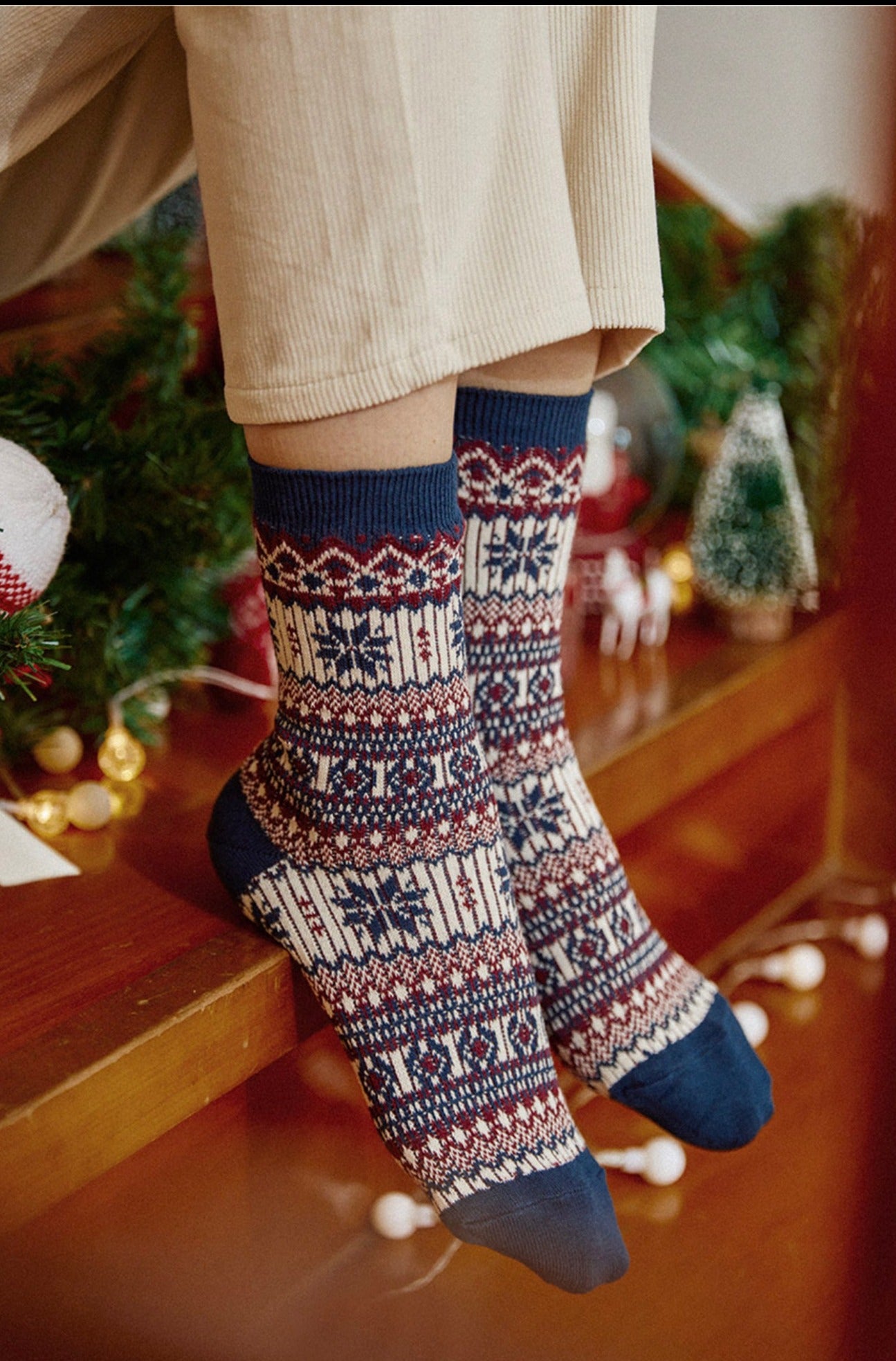 Women's Crew Winter Nordic Jacquard 3 Socks