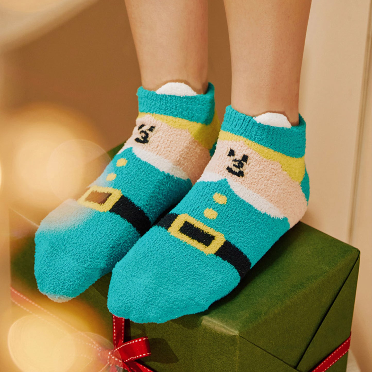Women's Crew Santa Family Tactel Socks