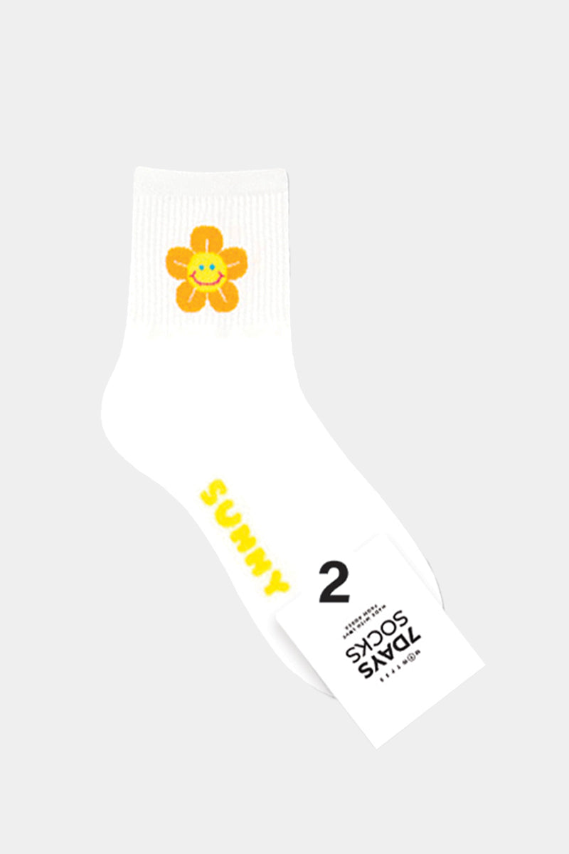 Women's Crew Flower Smile Socks