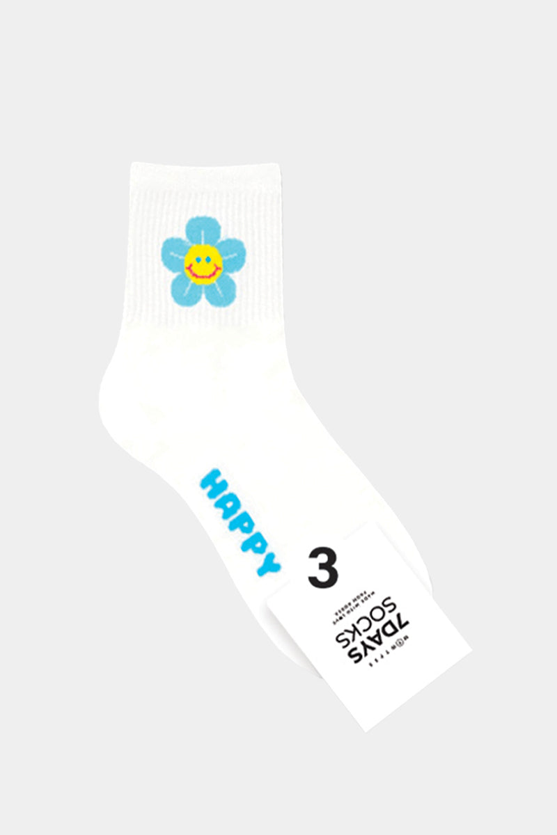 Women's Crew Flower Smile Socks