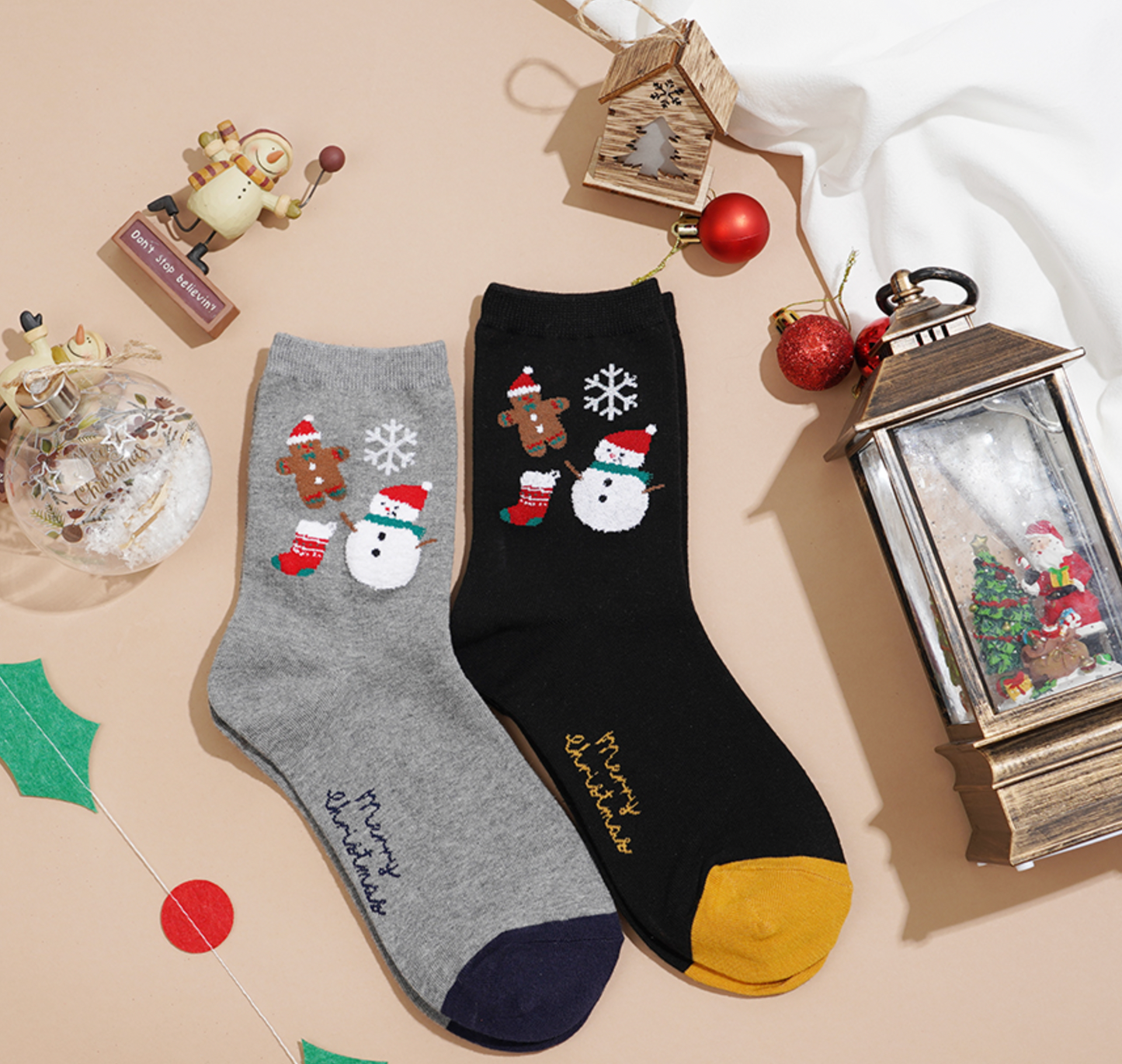 Women's Crew Christmas Card Socks