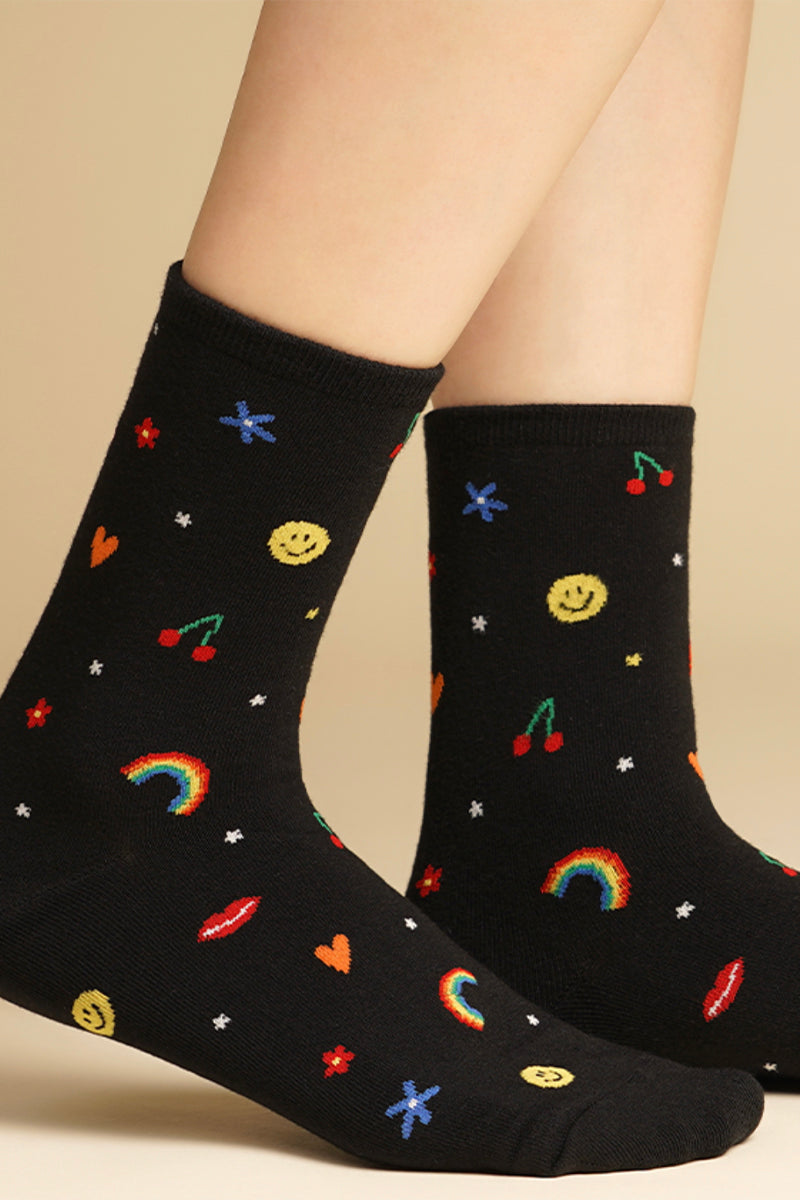 Women's Crew Rainbow Smile Day Socks